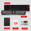 Parlante Soundbar Redragon Gaming Darknet 1.5W Rgb Negro Gs570