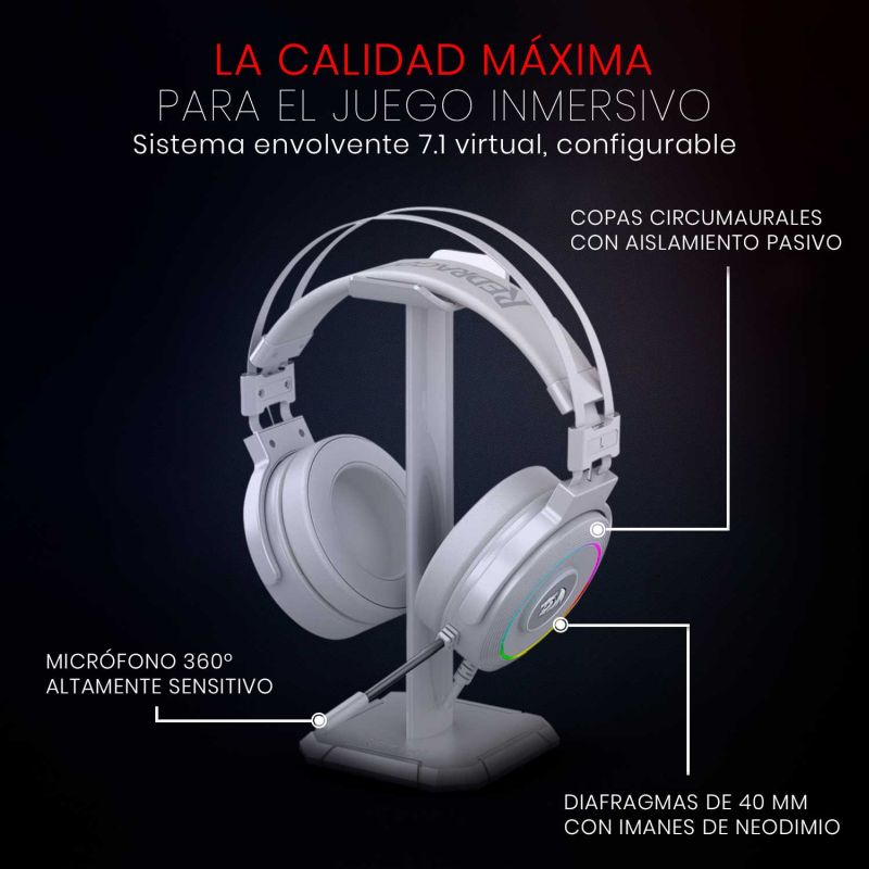 Audifono Redragon Gaming Con Microfono Rgb H320