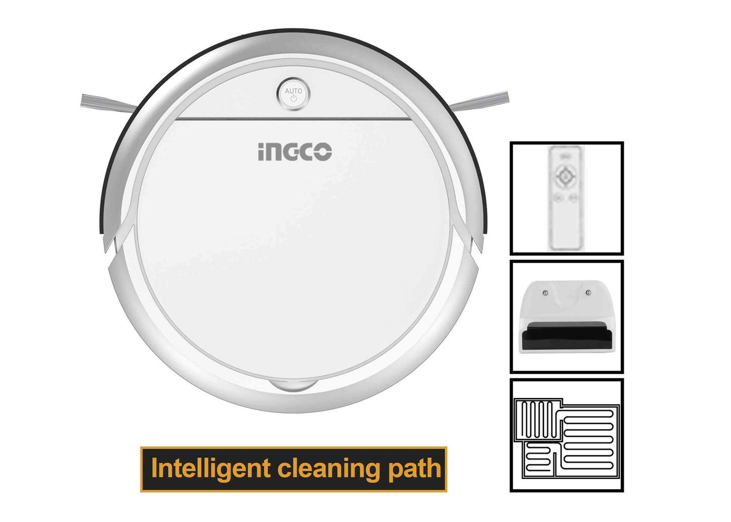 ASPIRADORA ROBOTICA INGCO CON GIROSCOPIO 700~1000Pa 2000mAh 50~70min