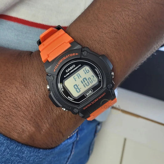 Reloj Casio W-219h-4a  Color Naranja